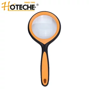 Nagyító 75mm, gumis nyéllel, üveg, Hoteche 