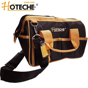 Szerszámos táska, műszerész 35cm-es, szövet, kézi és vállpánttal, Profi Hoteche