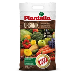 Plantella Organik 7,5 kg szerves trágya granulátum - természetes tápanyagforrás a kertbe.