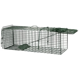 Nutria, róka, macska és nyest élvefogó csapda, 94x34x31 cm, zöld színben, felállított állapotban