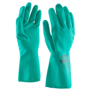 DRONGO (10) vegyszerálló nitril kesztyű - 30 cm hosszú, zöld, teljes bevonat