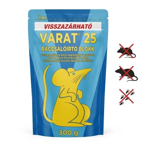Varat 25 parafinos rágcsálóirtó blokk 300 g eredeti csomagolásban