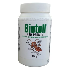 Biotoll Neo-Permin hangyairtó porozószer 100 g-os kiszerelésben beltéri használatra
