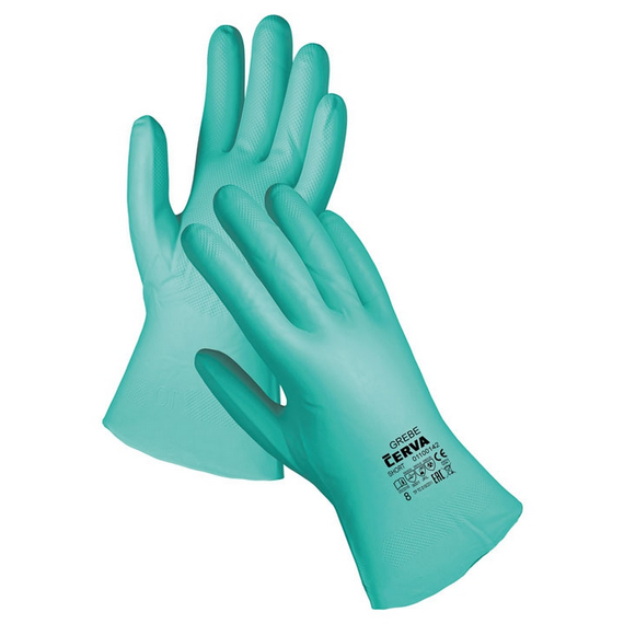 Cerva GREBE GREEN nitril kesztyű 33 cm