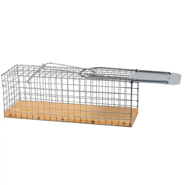 Egyajtós horganyzott patkánycsapda 27cm
