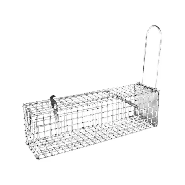 Egyajtós horganyzott patkánycsapda 50cm