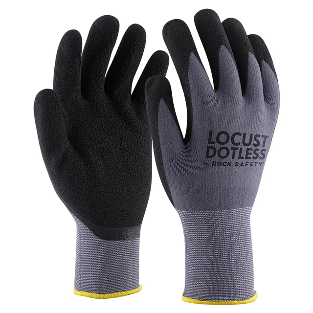 Szürke nylon spandex szerelőkesztyű fekete mikro habnitril tenyérmártással - biztos fogás, kényelmes viselet