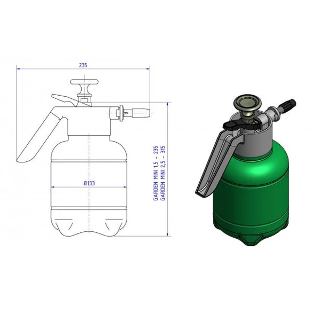 Permetező kézi 2.5 L GARDEN