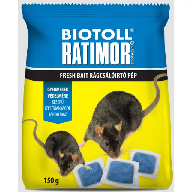 Patkányirtó pép - Biotoll Ratimor kék patkányméreg 150g - hatékony patkánykontroll