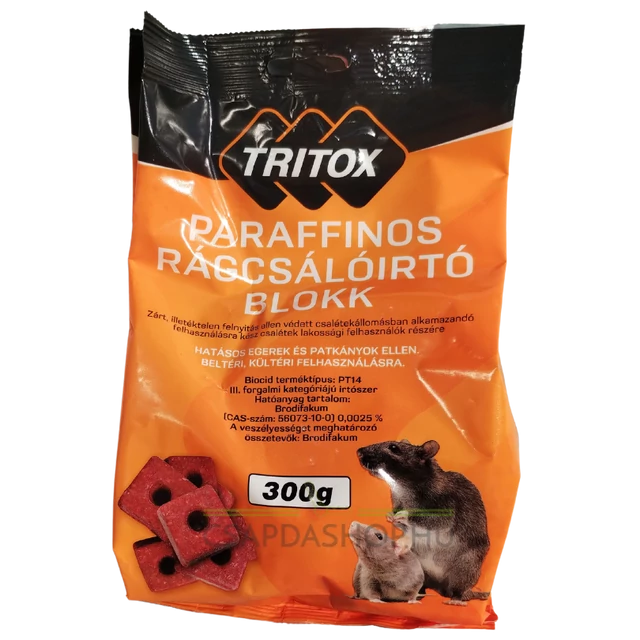 Tritox paraffinos rágcsálóirtó blokk 300g
