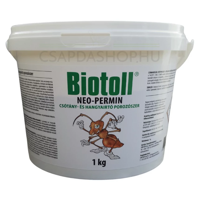 Biotoll Neo-Permin hangyairtó porozószer 1 kg-os kiszerelésben beltéri használatra